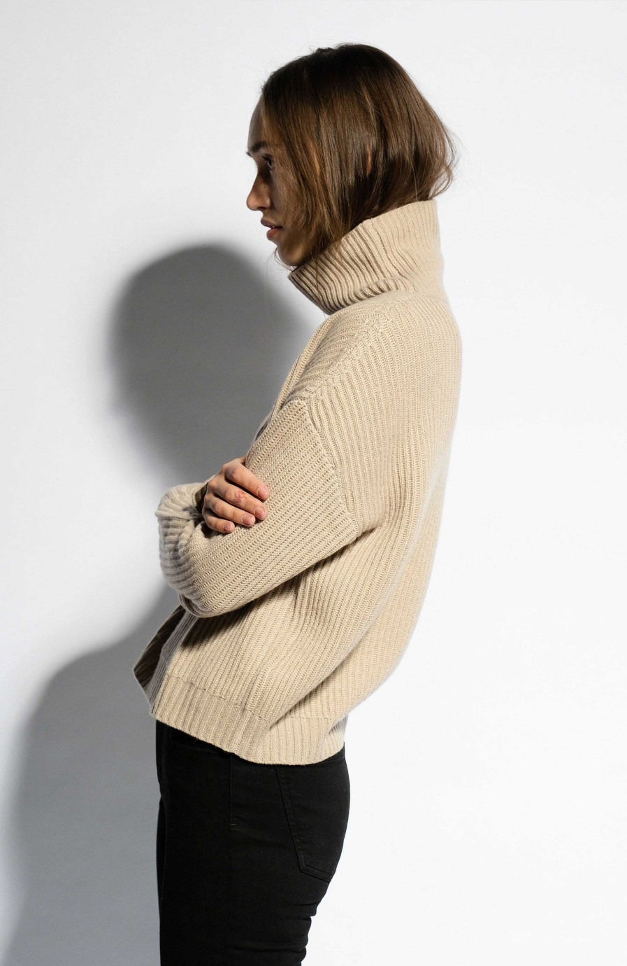 Women FTC CASHMERE | Mockneck Loose-Fit Pullover