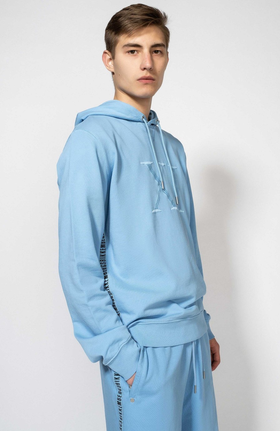 Men DIRK BIKKEMBERGS | Logo Stripe-Side Embroidered Hoodie