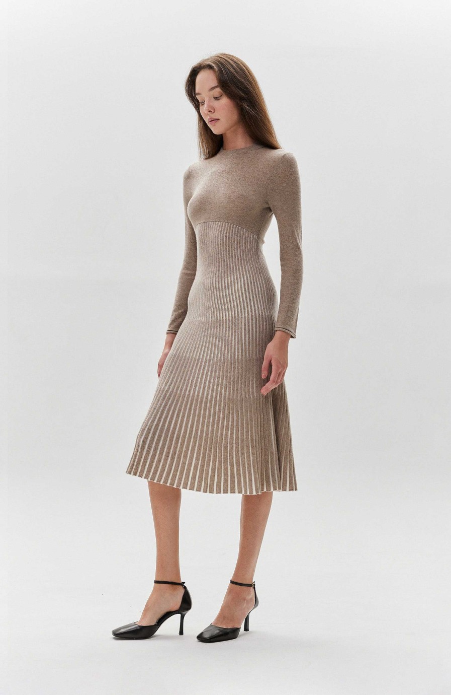 Women LISA YANG | Ribbed-Knit Cashmere Dress Finley