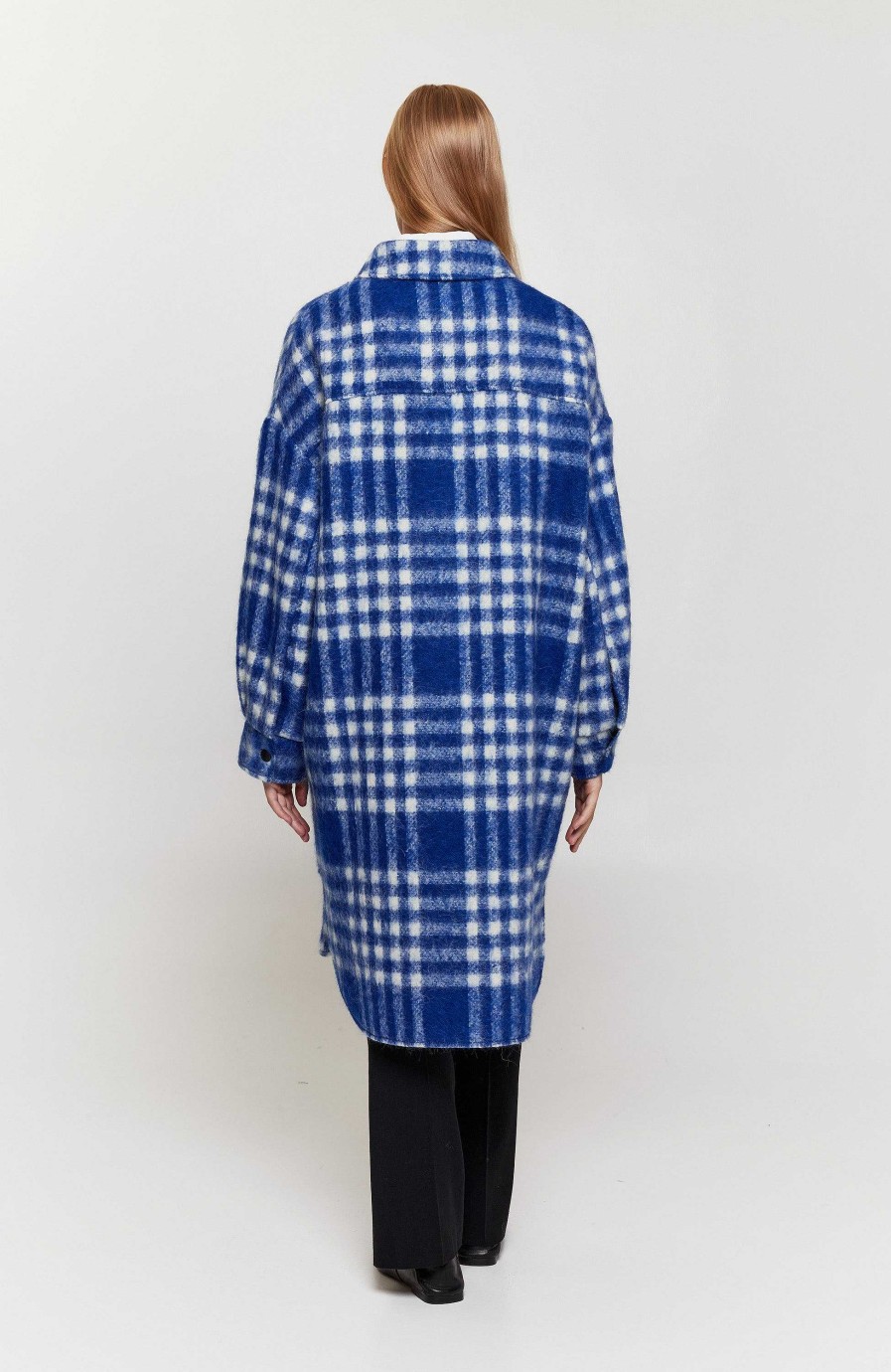 Women ERIKA CAVALLINI | Checked Pattern Shirt Coat