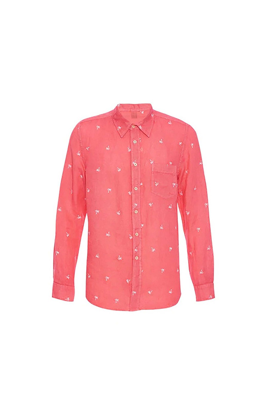 Men 120% LINO | Printed Long Sleeve Linen Shirt