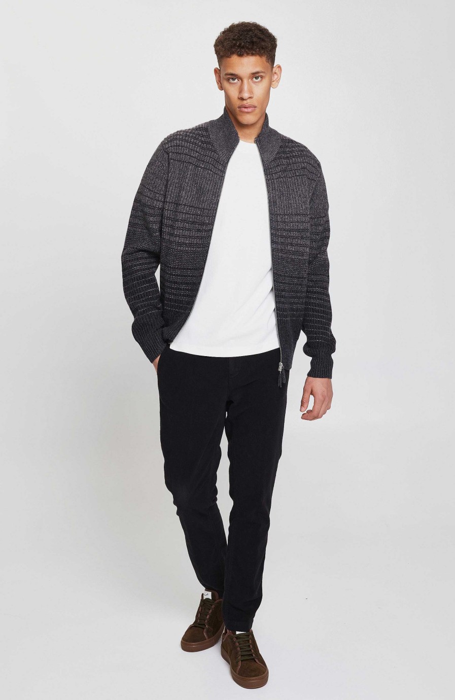 Men FTC CASHMERE | Pattern Zipped Cardigan