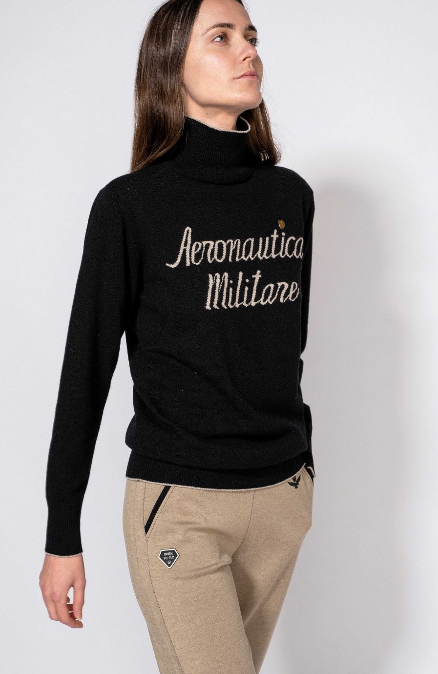 Women AERONAUTICA MILITARE | Highneck Wool-Blend Sweater