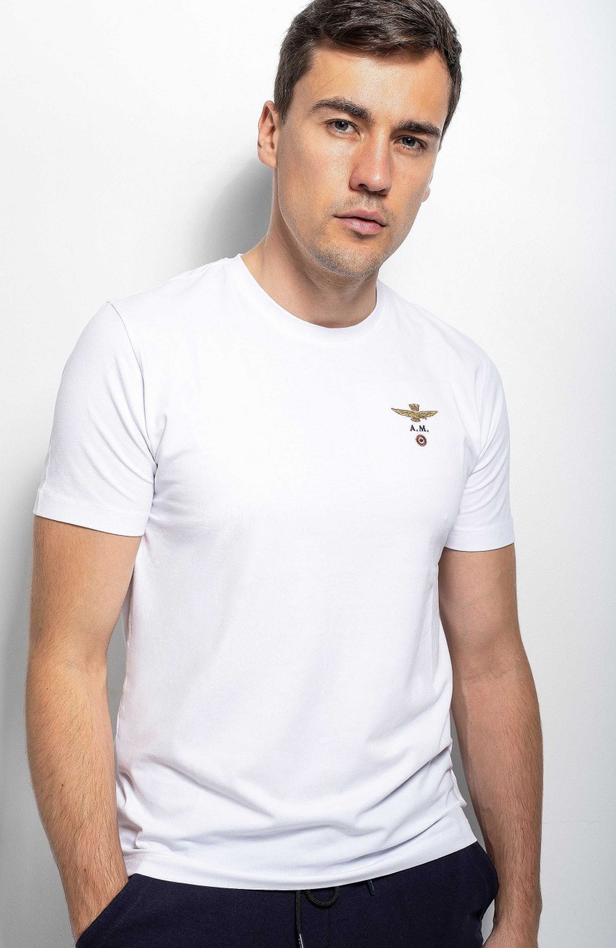 Men AERONAUTICA MILITARE | Eagle-Embroidered T-Shirt