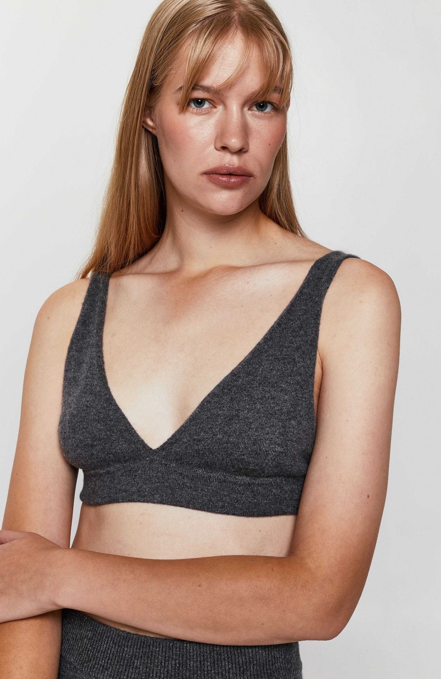 Women LISA YANG | Knitted Cashmere Bra Top Capucine