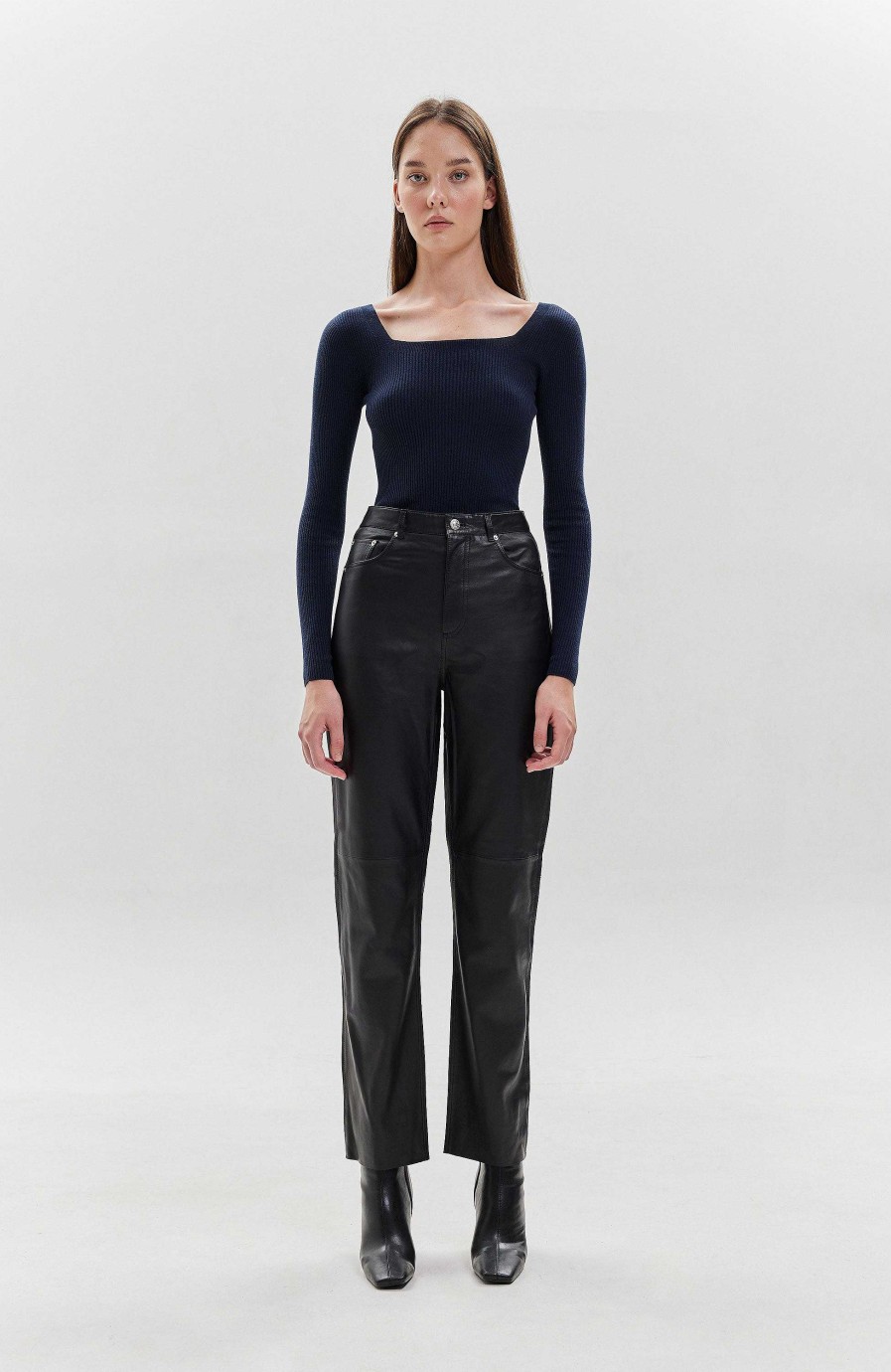 Women HOUSE OF DAGMAR | Straight-Fit Leather Trousers