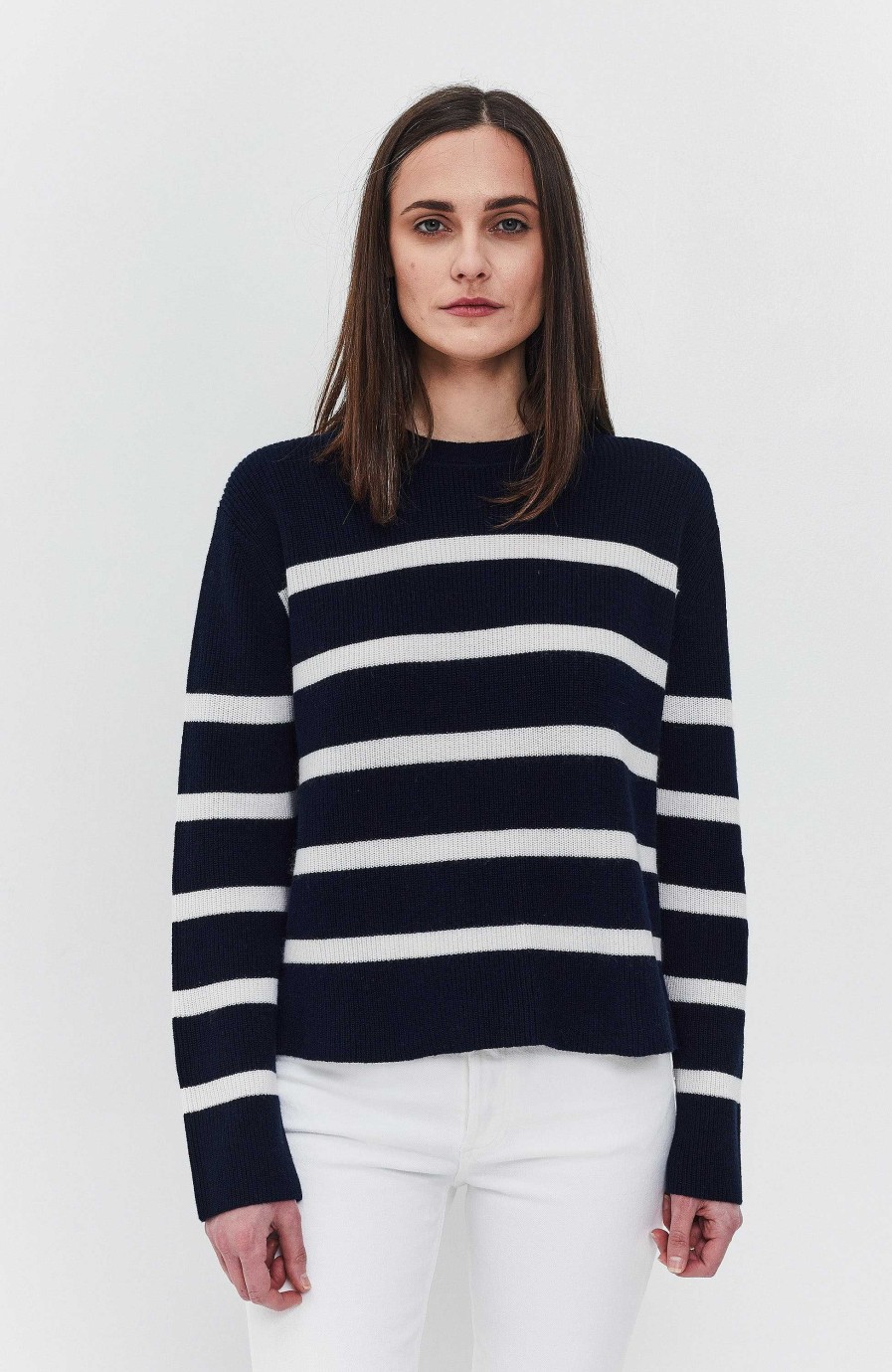 Women FTC CASHMERE | Striped Relax-Fit Pullover