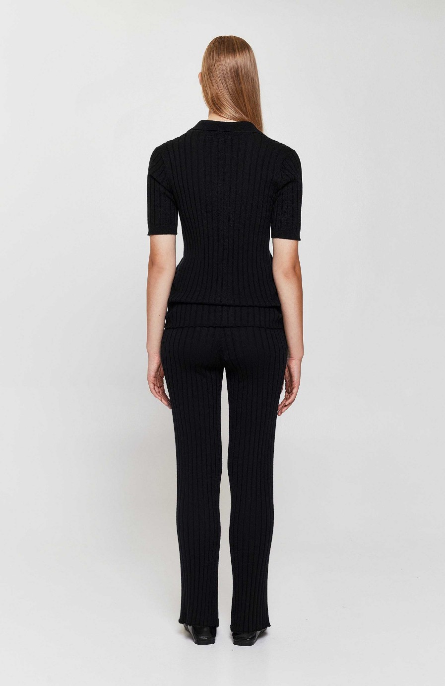 Women LISA YANG | Fine-Knit Ribbed Trousers Karen