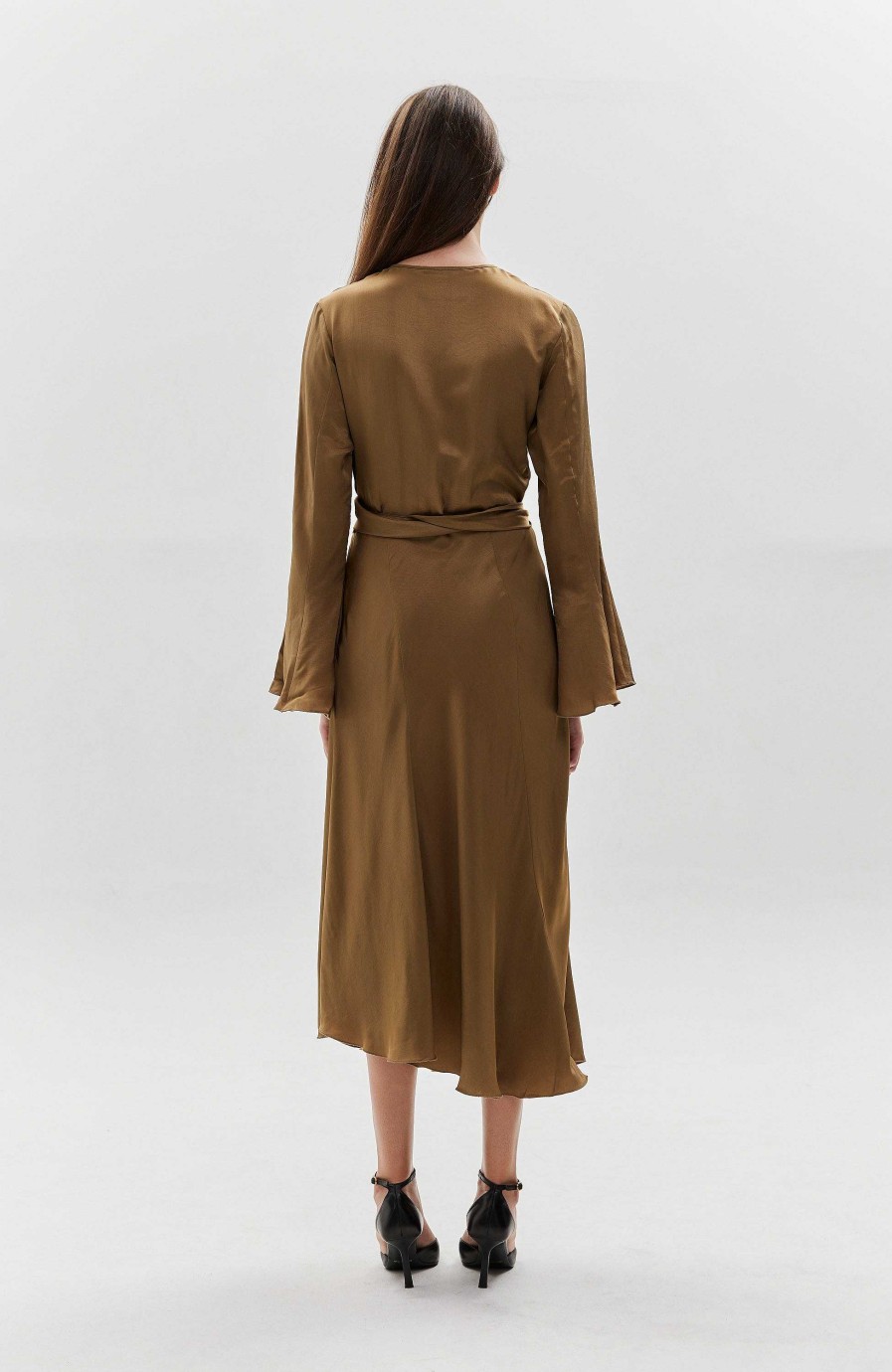 Women ERIKA CAVALLINI | Wrap-Design Satin-Finish Dress