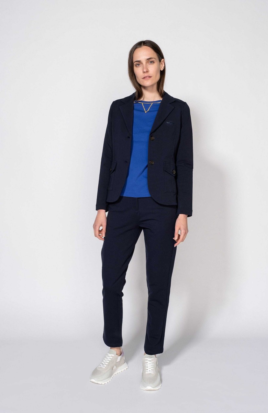 Women AERONAUTICA MILITARE | Patch-Pocket Jersey Blazer