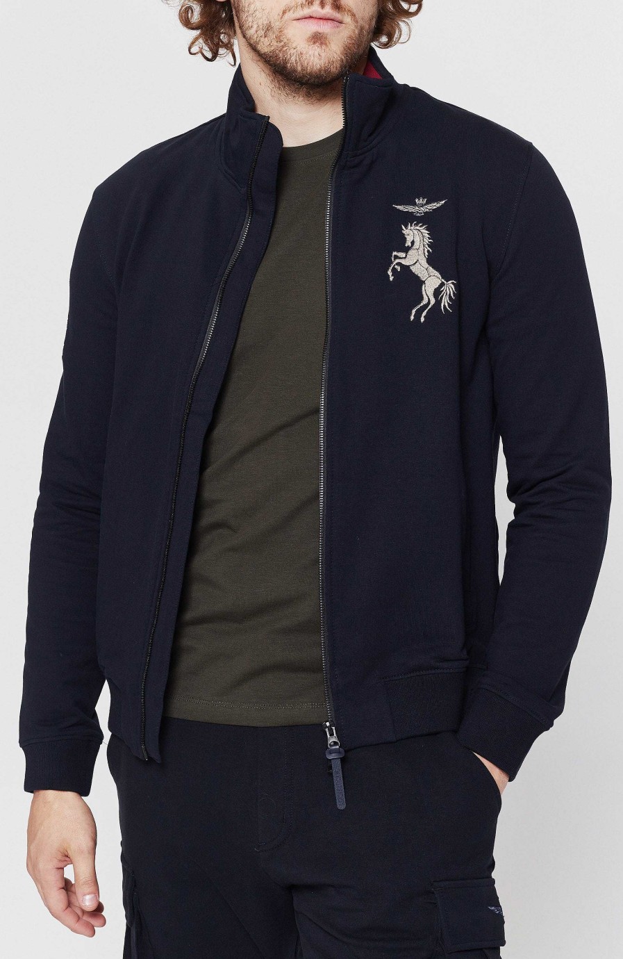 Men AERONAUTICA MILITARE | Embroidered Zipped Sweatshirt