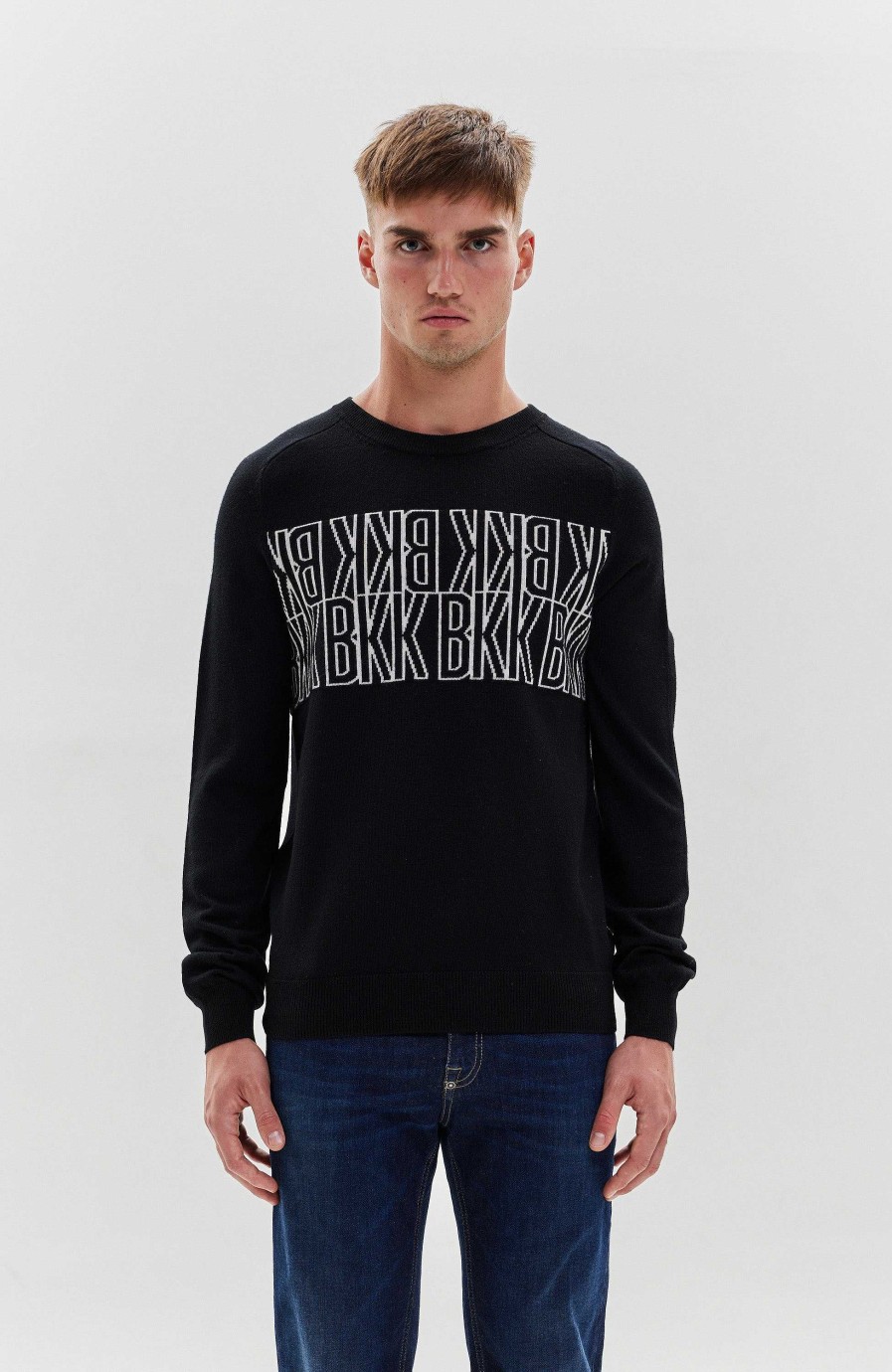 Men DIRK BIKKEMBERGS | Logo-Pattern Wool Sweater