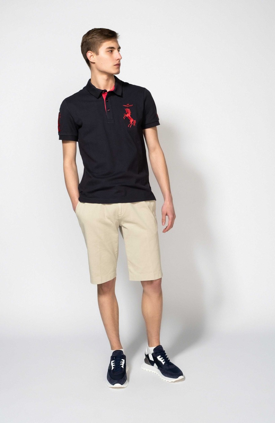 Men AERONAUTICA MILITARE | Embroidered Pique Polo Shirt