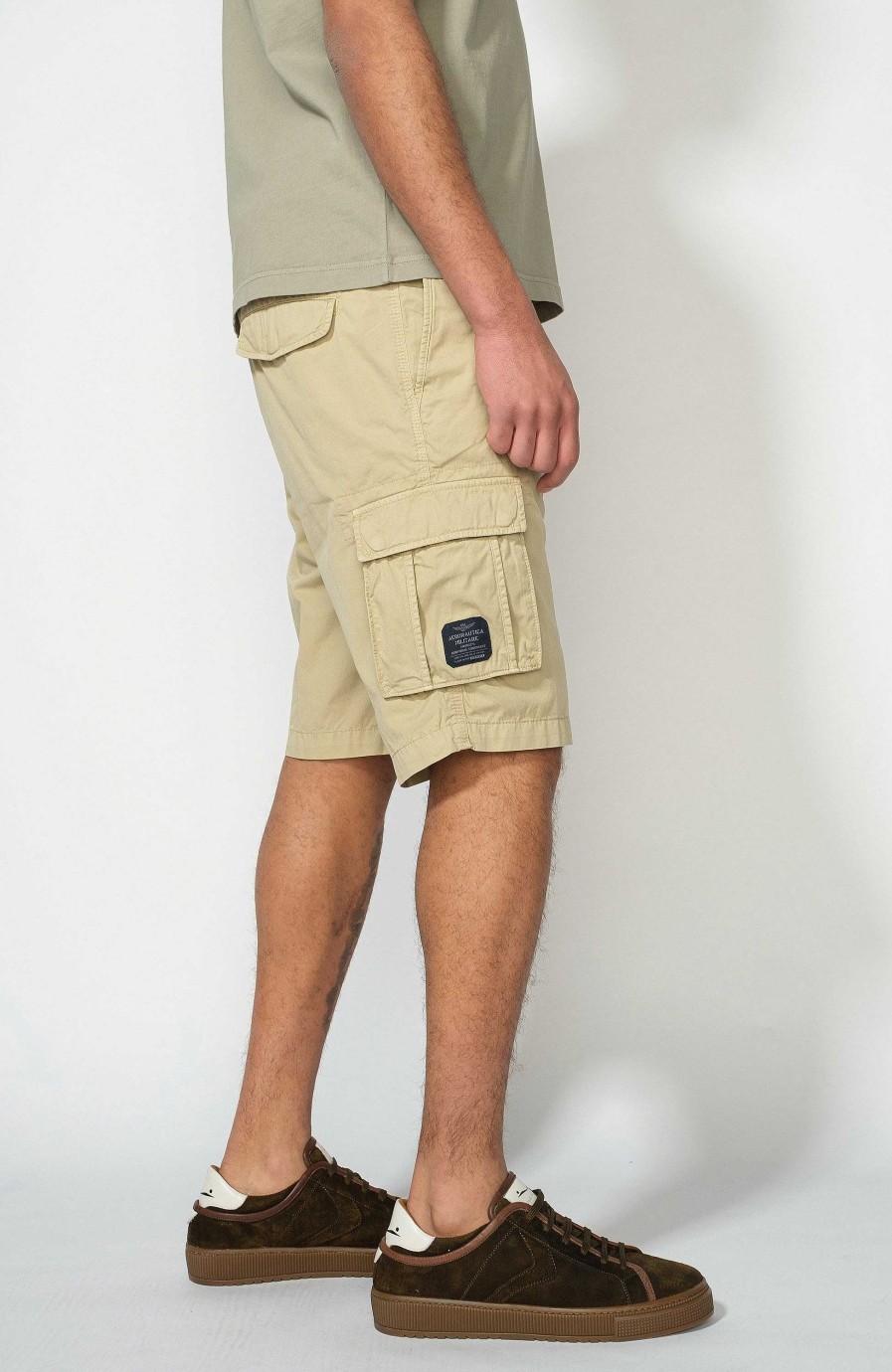 Men AERONAUTICA MILITARE | Lightweight Cotton Cargo Shorts