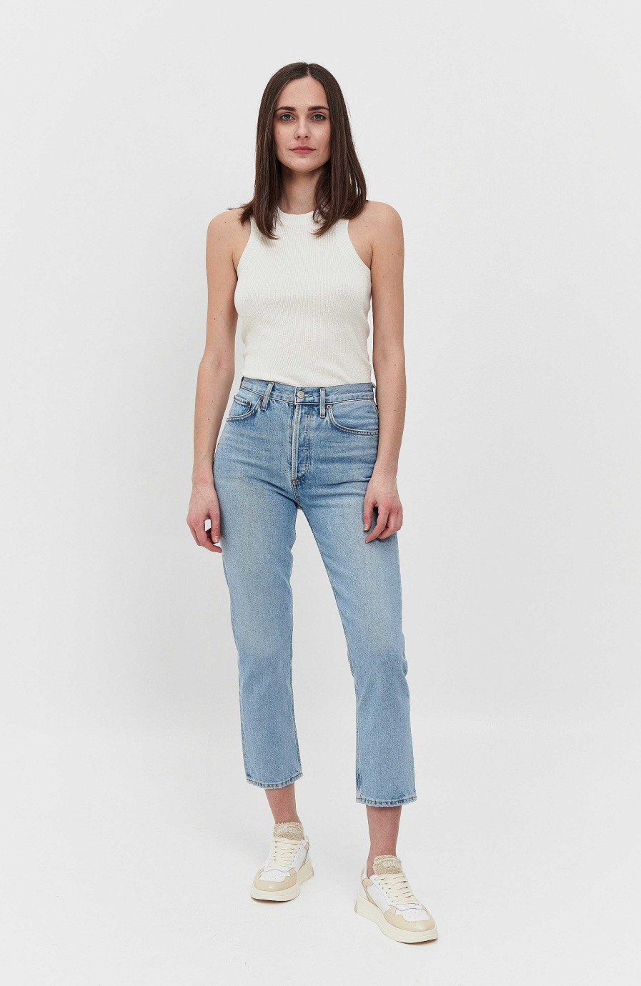 Women AGOLDE | Straight Cropped Jeans Riley