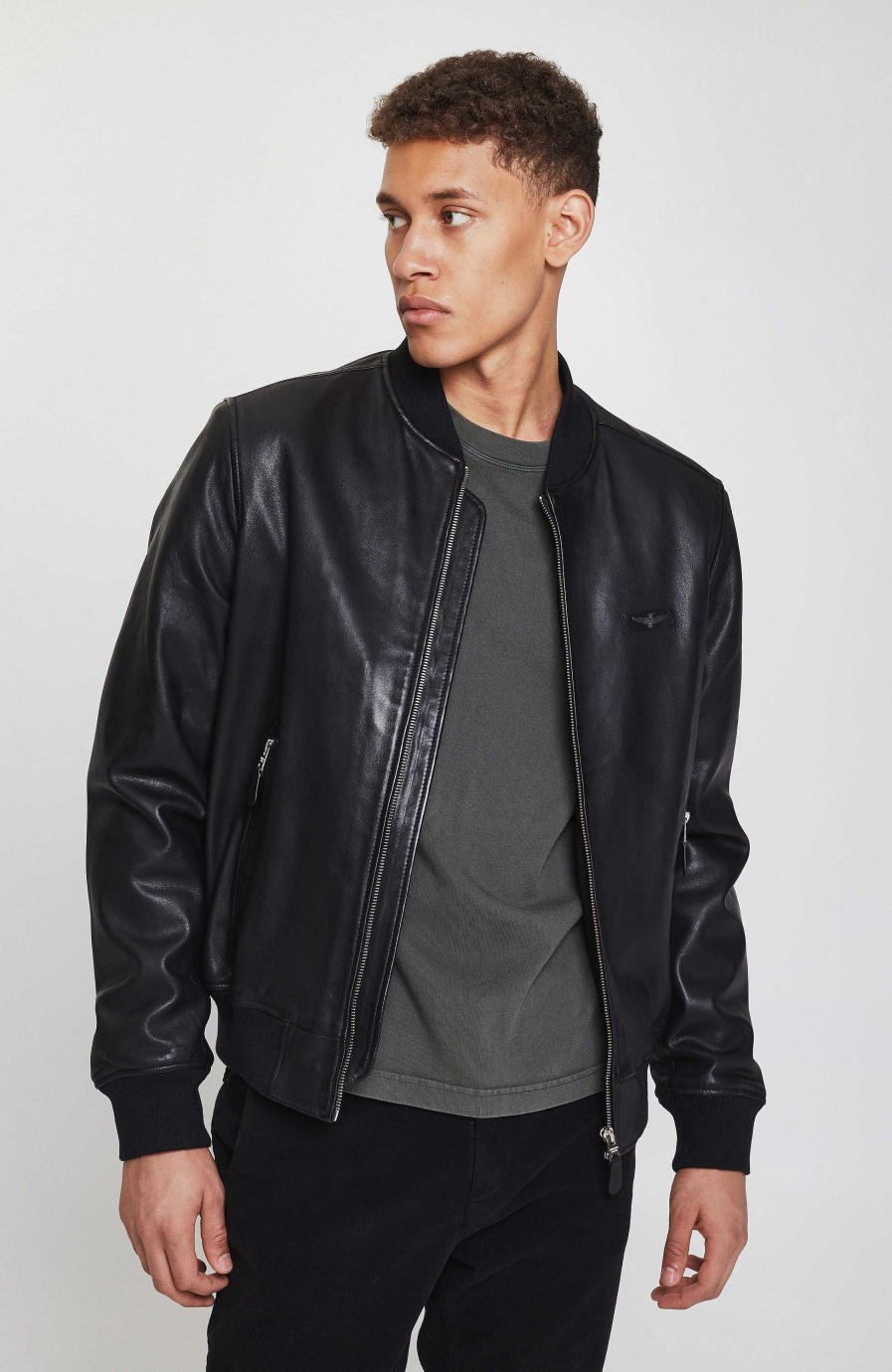 Men AERONAUTICA MILITARE | Leather Bomber Jacket