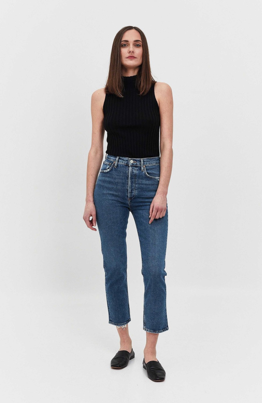 Women AGOLDE | Straight Cropped Jeans Riley