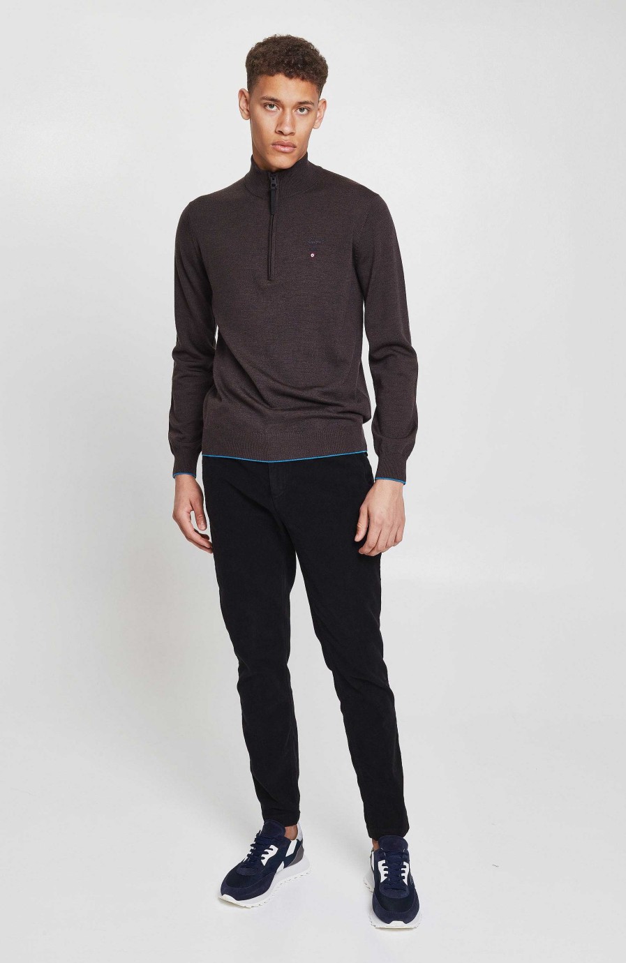 Men AERONAUTICA MILITARE | Half-Zipped Merino Wool Sweater