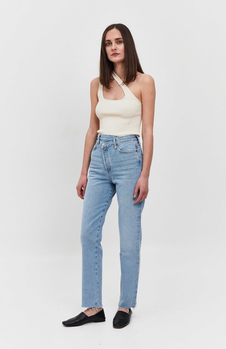 Women AGOLDE | Criss Cross Straight Jeans Criss Cross