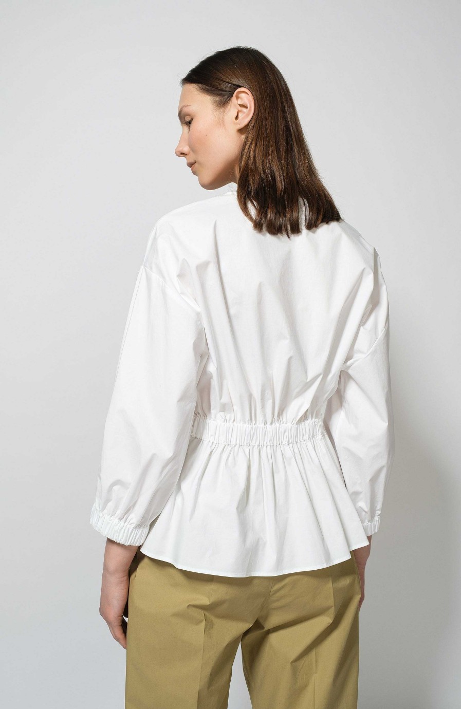 Women ERIKA CAVALLINI | Peplum-Hem Cotton Blouse