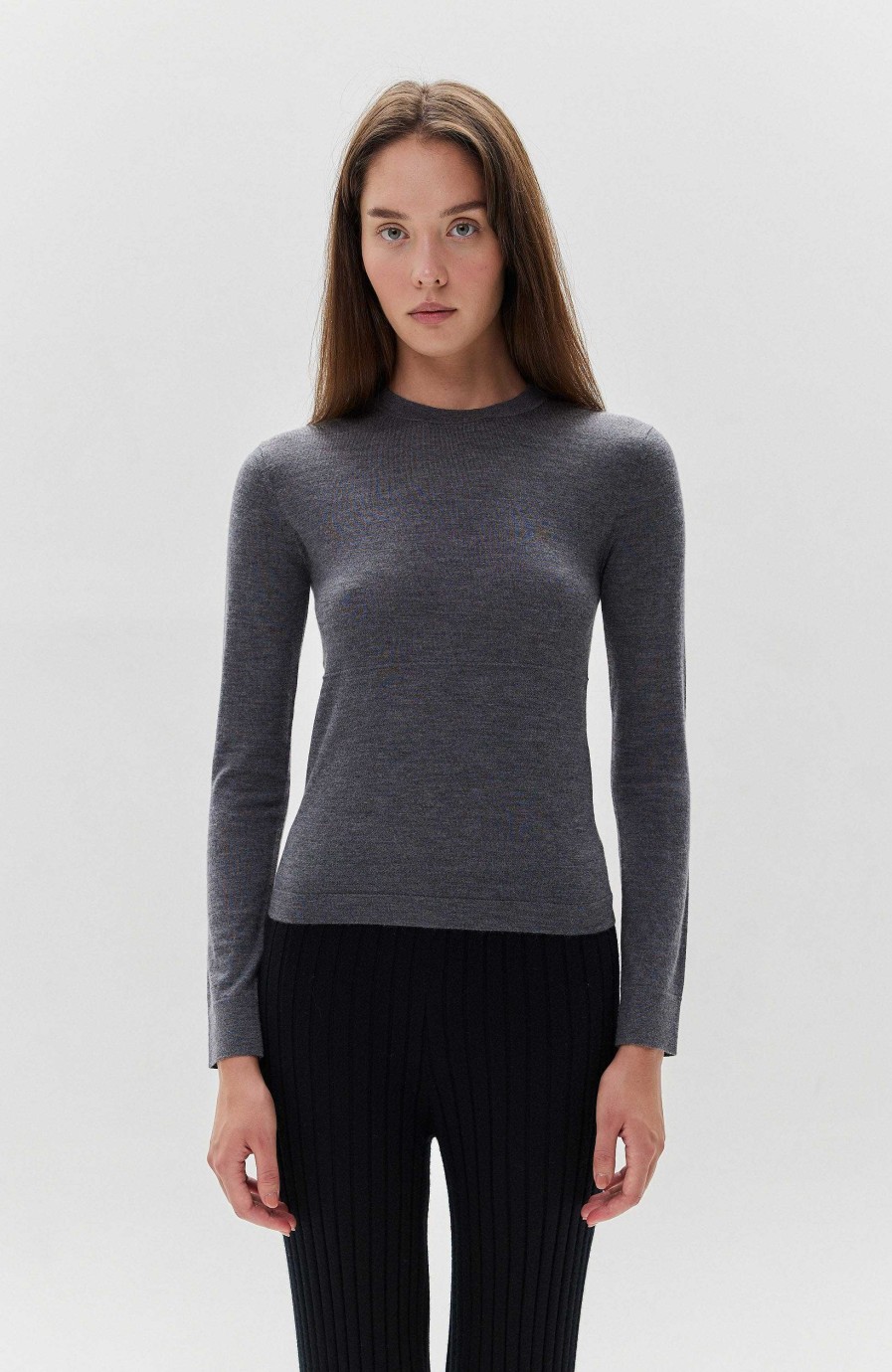 Women LISA YANG | Roundneck Fine-Knit Top Rowen