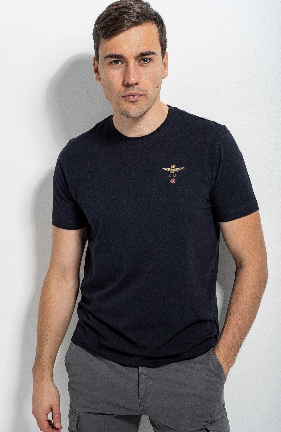 Men AERONAUTICA MILITARE | Eagle-Embroidered T-Shirt