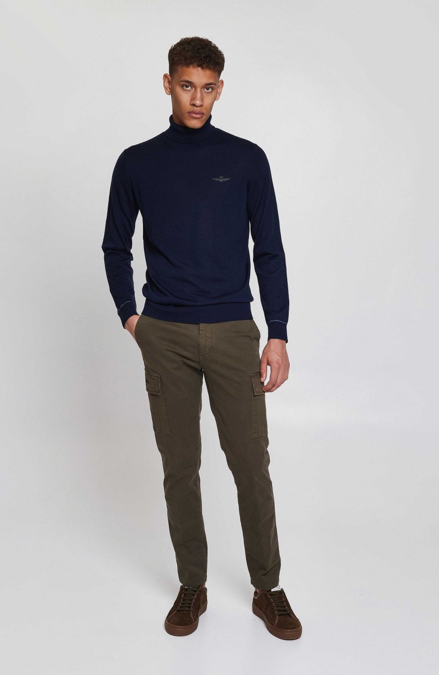 Men AERONAUTICA MILITARE | Highneck Merino Wool Sweater