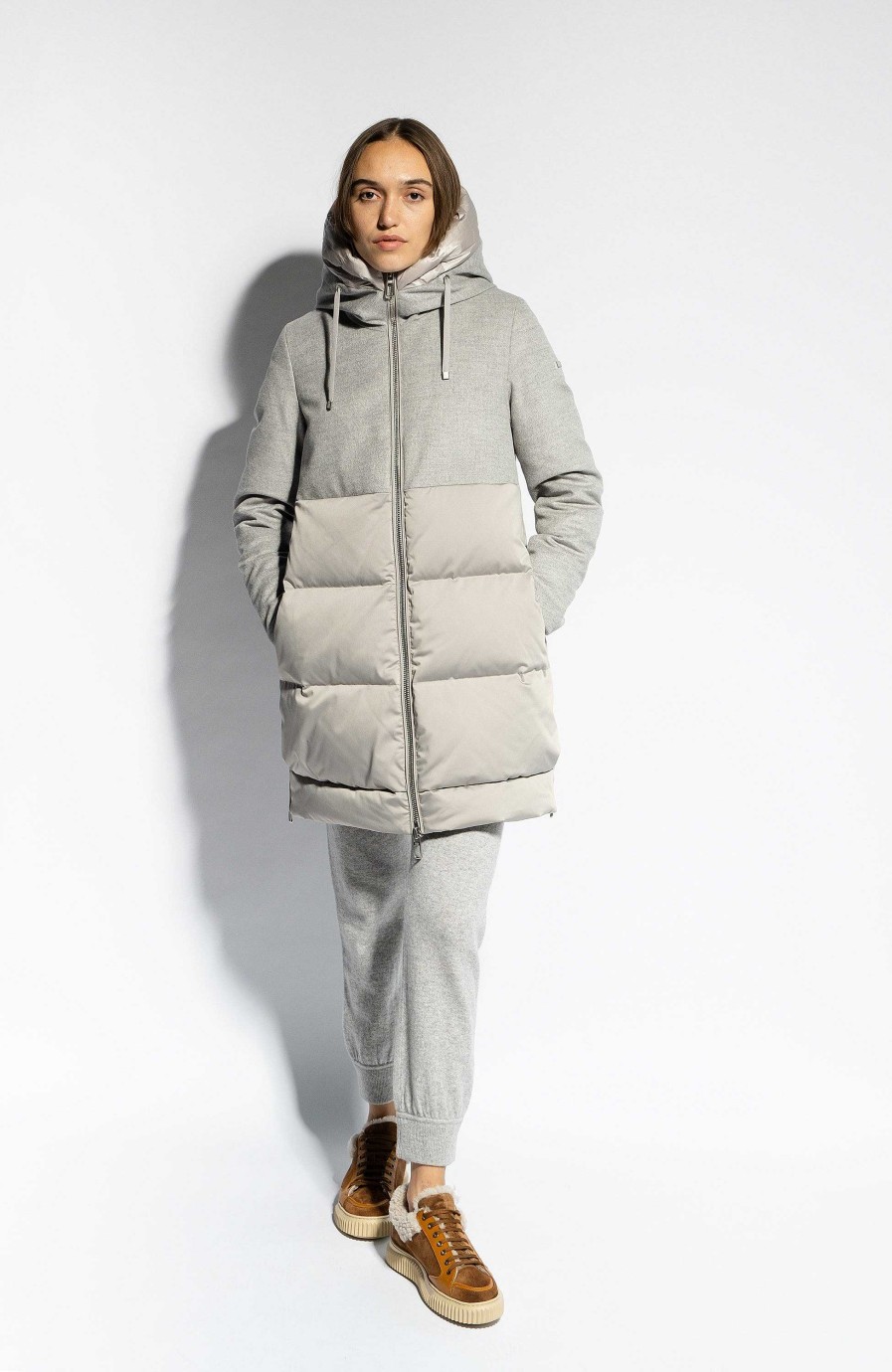 Women DUNO | Bi-Material Quilted Coat Talia