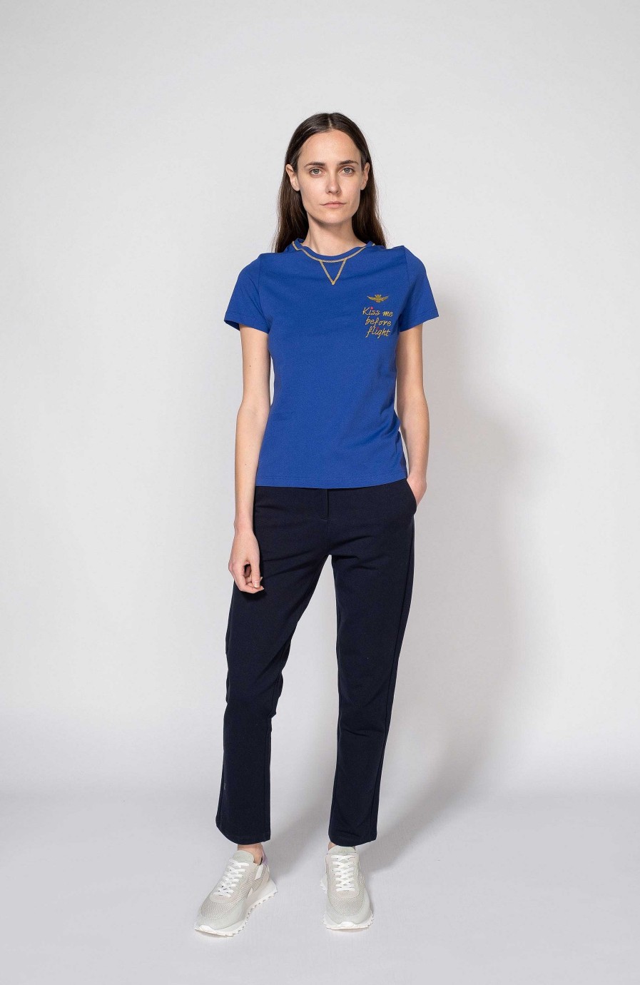 Women AERONAUTICA MILITARE | Cropped Jersey Trousers