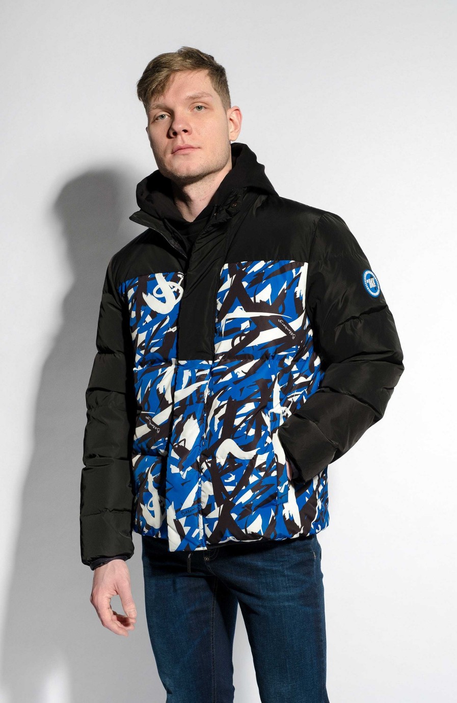 Men DIRK BIKKEMBERGS | Graphic-Pattern Padded Puffer