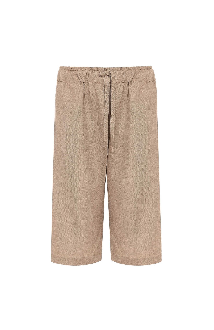 Men BEIGE BROWN | Drawstring Linen Shorts