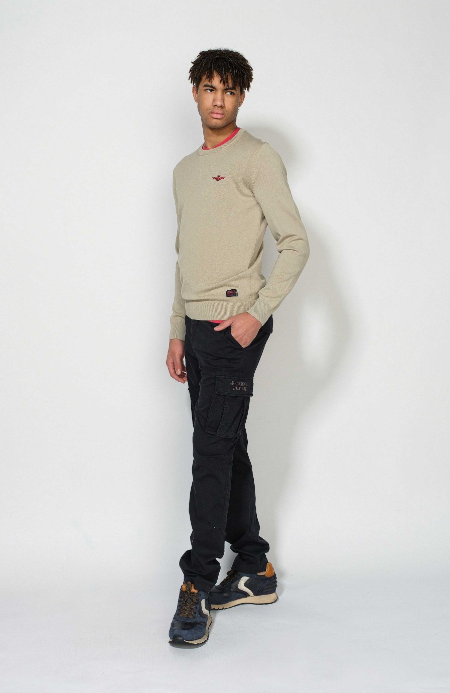 Men AERONAUTICA MILITARE | Eagle-Patch Crewneck Sweater