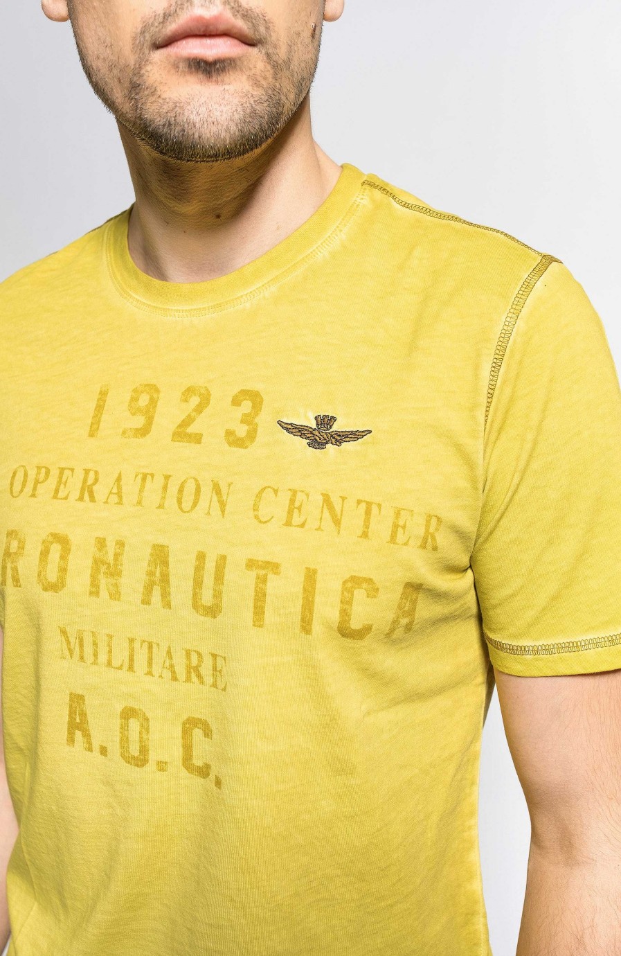 Men AERONAUTICA MILITARE | Printed Cotton T-Shirt