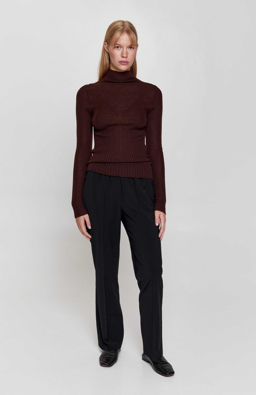 Women ERIKA CAVALLINI | Elasticized Waistband Straight Trousers