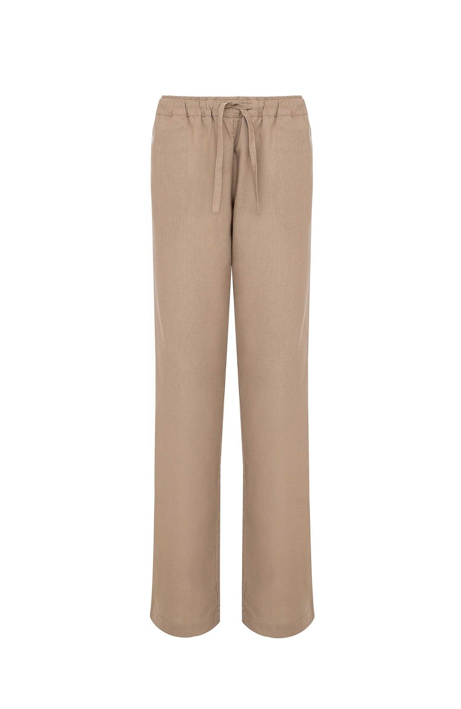 Men BEIGE BROWN | Tapered Linen Trousers