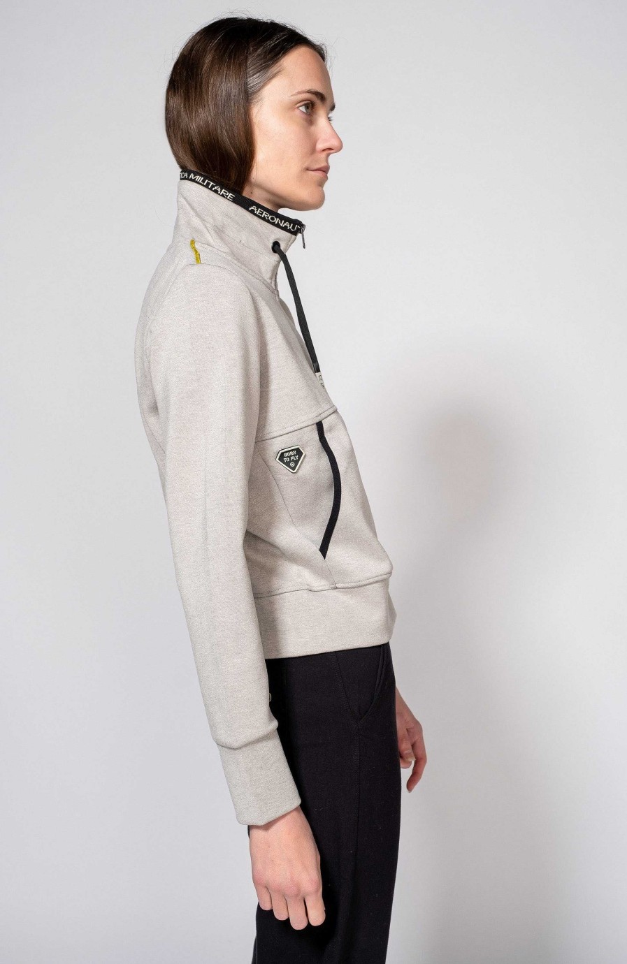 Women AERONAUTICA MILITARE | Flock-Trim Interlock Sweatshirt