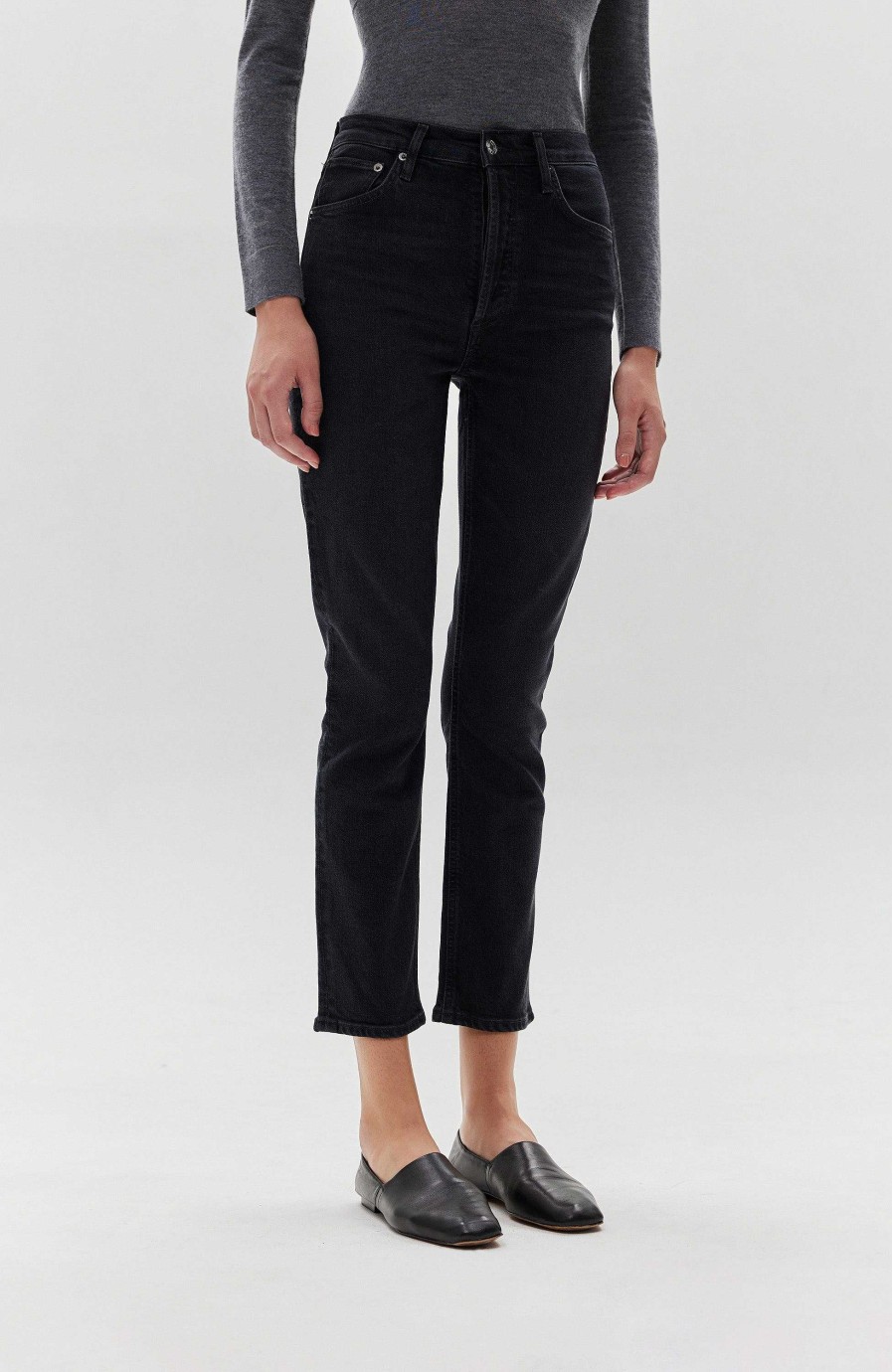 Women AGOLDE | High Rise Straight Riley Long