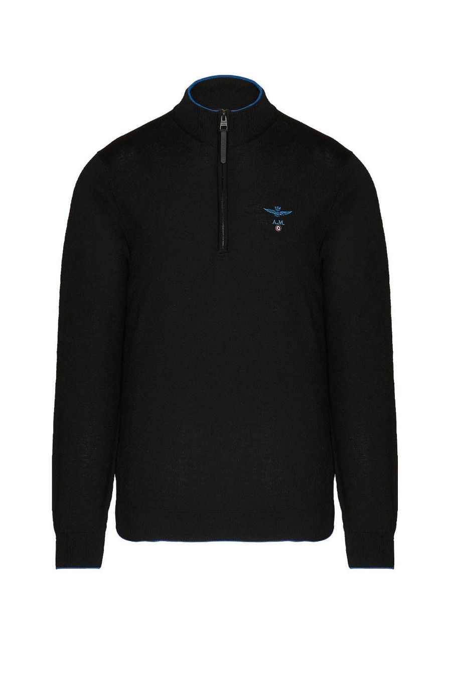 Men AERONAUTICA MILITARE | Half-Zipped Merino Wool Sweater