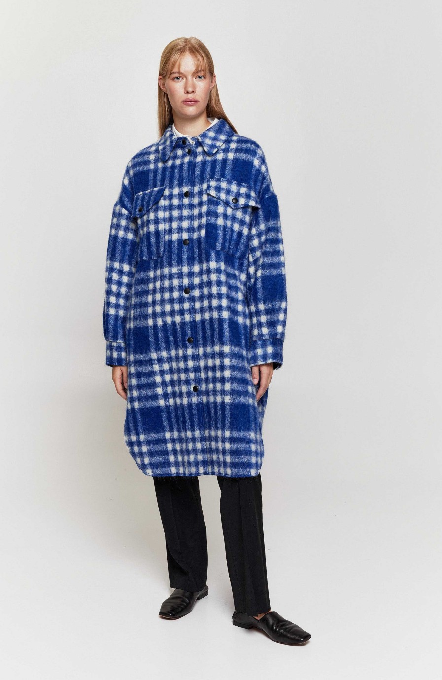 Women ERIKA CAVALLINI | Checked Pattern Shirt Coat