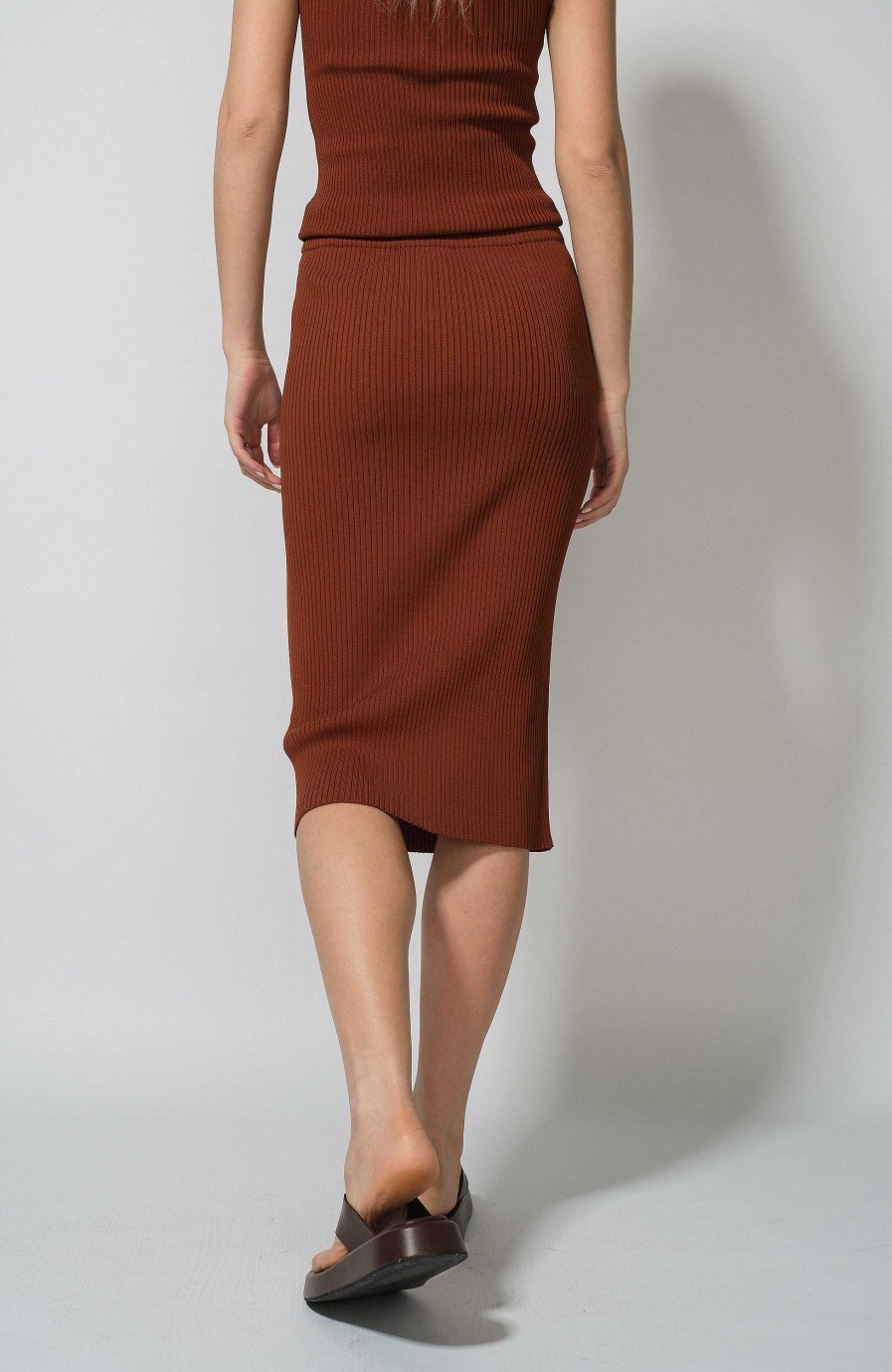 Women ERIKA CAVALLINI | Ribbed Knit Pencil Skirt