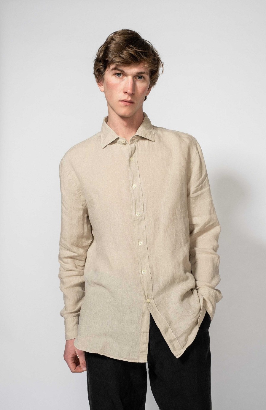 Men 120% LINO | Long Sleeve Linen Shirt