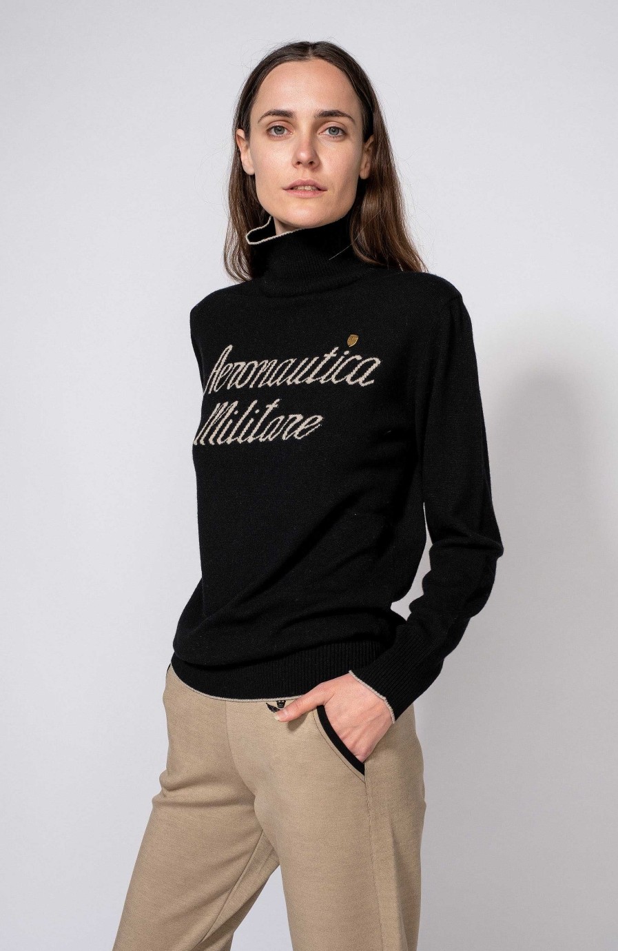 Women AERONAUTICA MILITARE | Highneck Wool-Blend Sweater