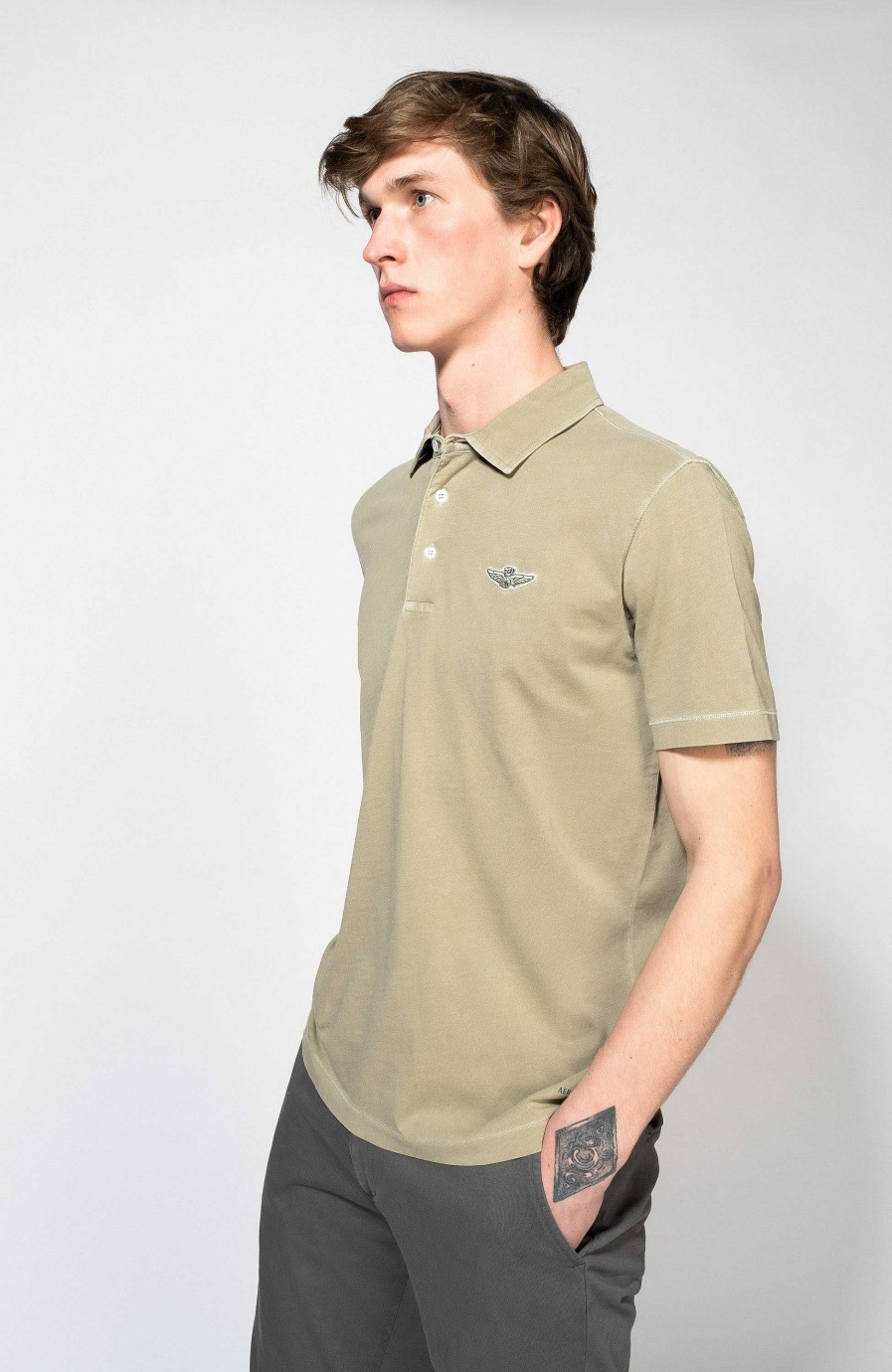 Men AERONAUTICA MILITARE | Eagle-Patch Polo Shirt