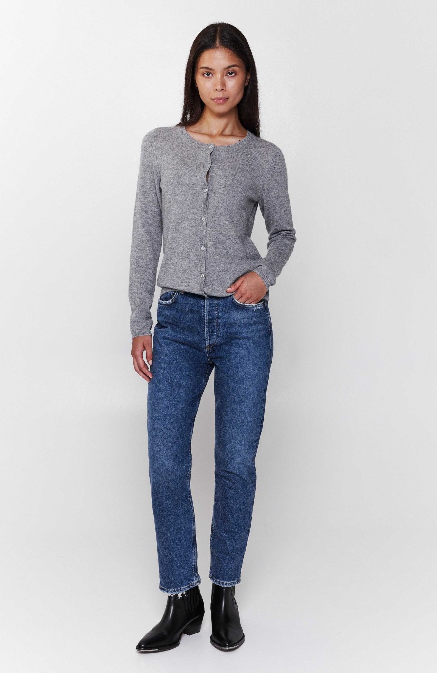 Women FTC CASHMERE | Roundneck Cashmere Cardigan