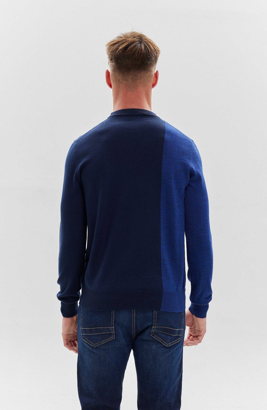 Men DIRK BIKKEMBERGS | Two-Tone Wool-Blend Sweater