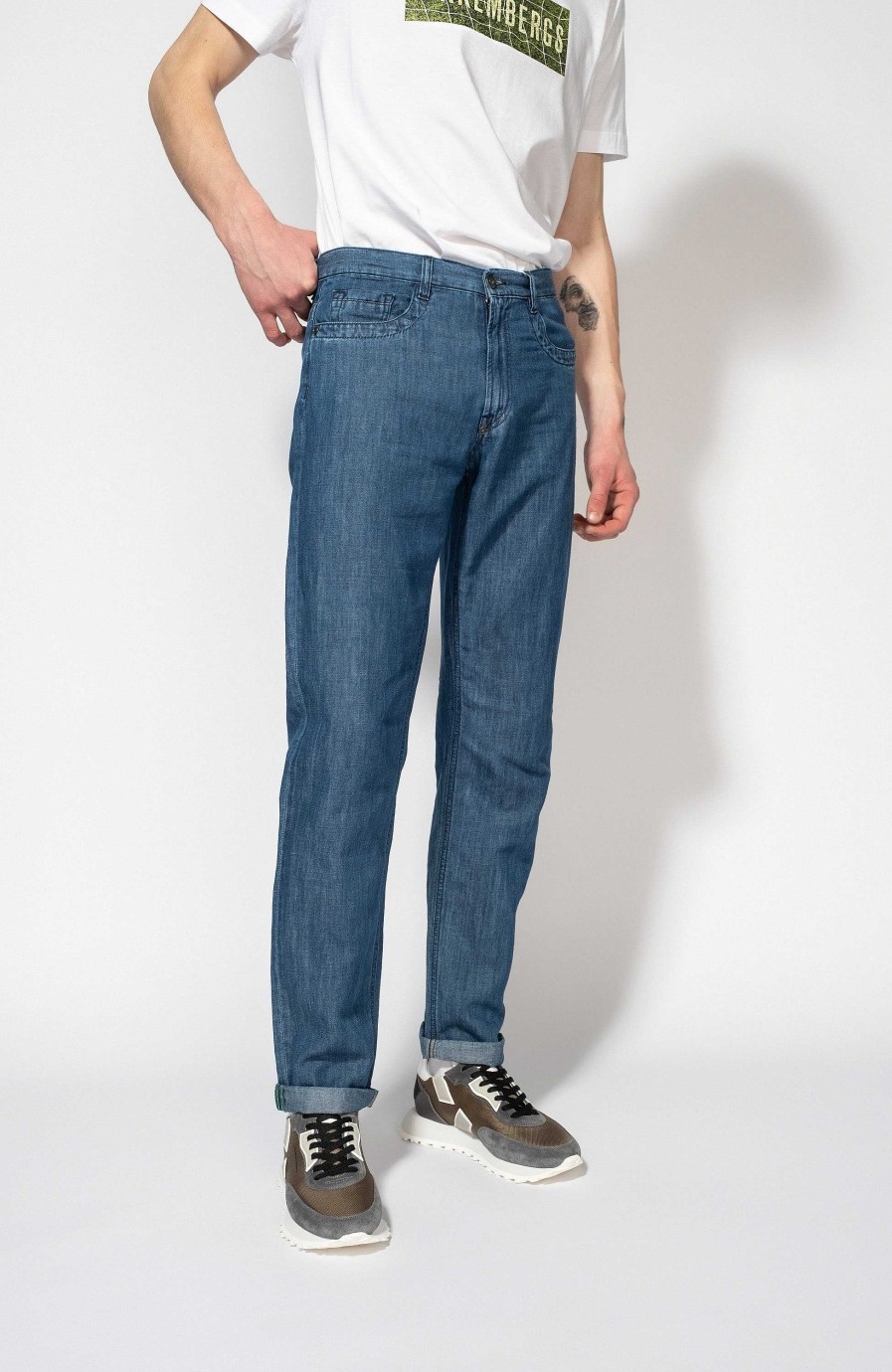 Men DIRK BIKKEMBERGS | Denim Linen Trousers