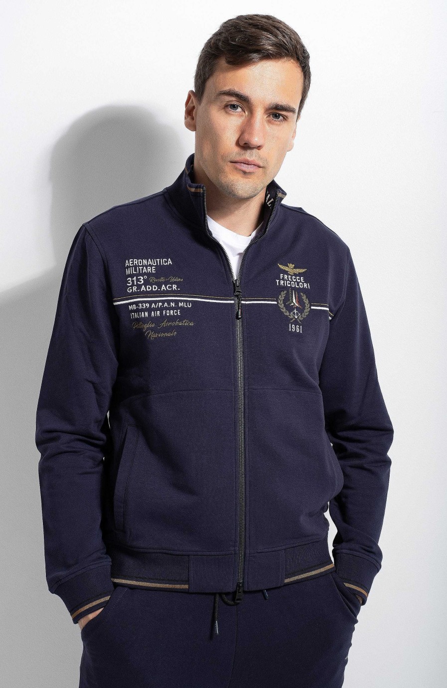 Men AERONAUTICA MILITARE | Embroidered Zipped Sweatshirt