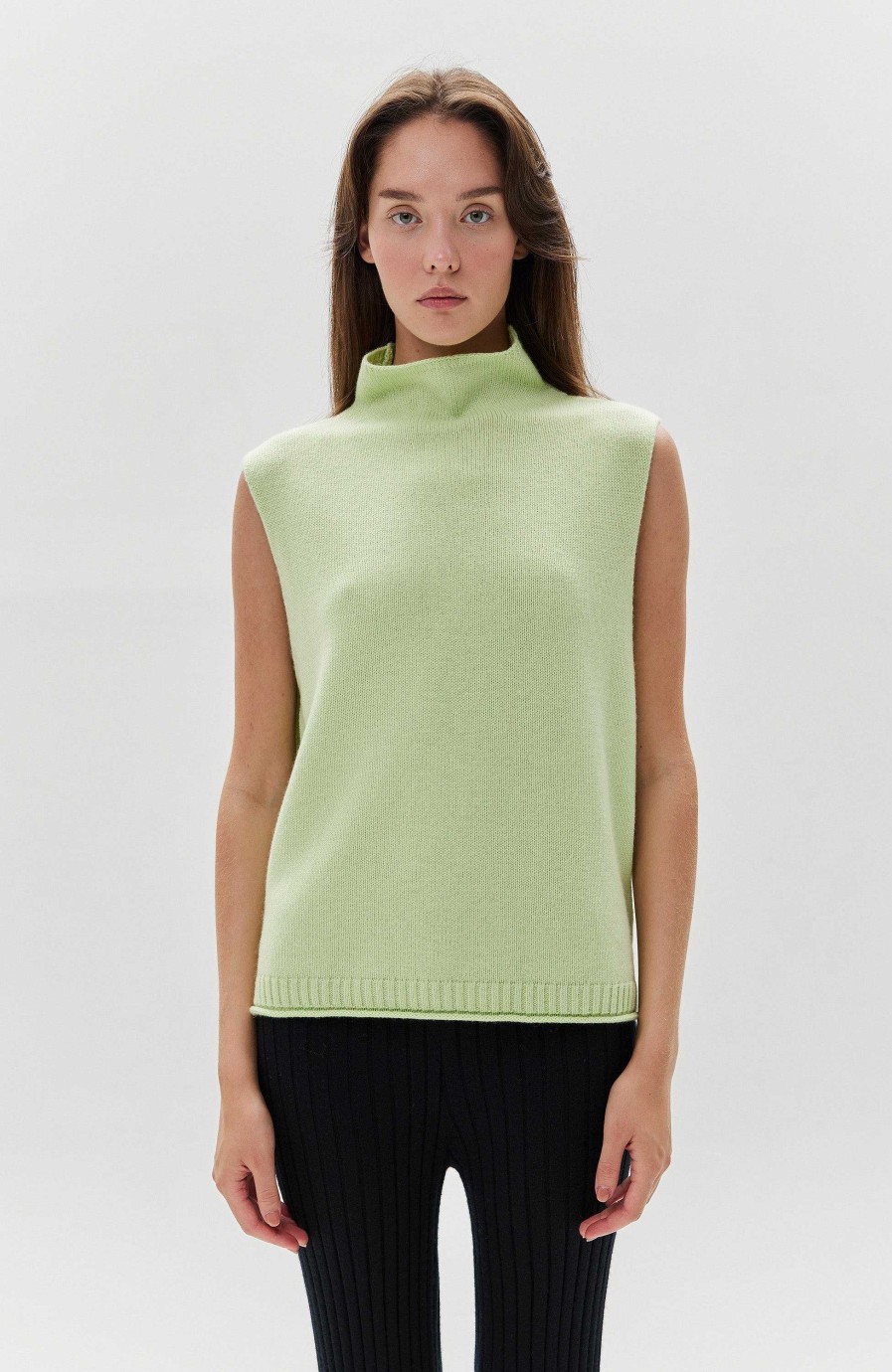 Women LISA YANG | Mockneck Cashmere Vest Tova