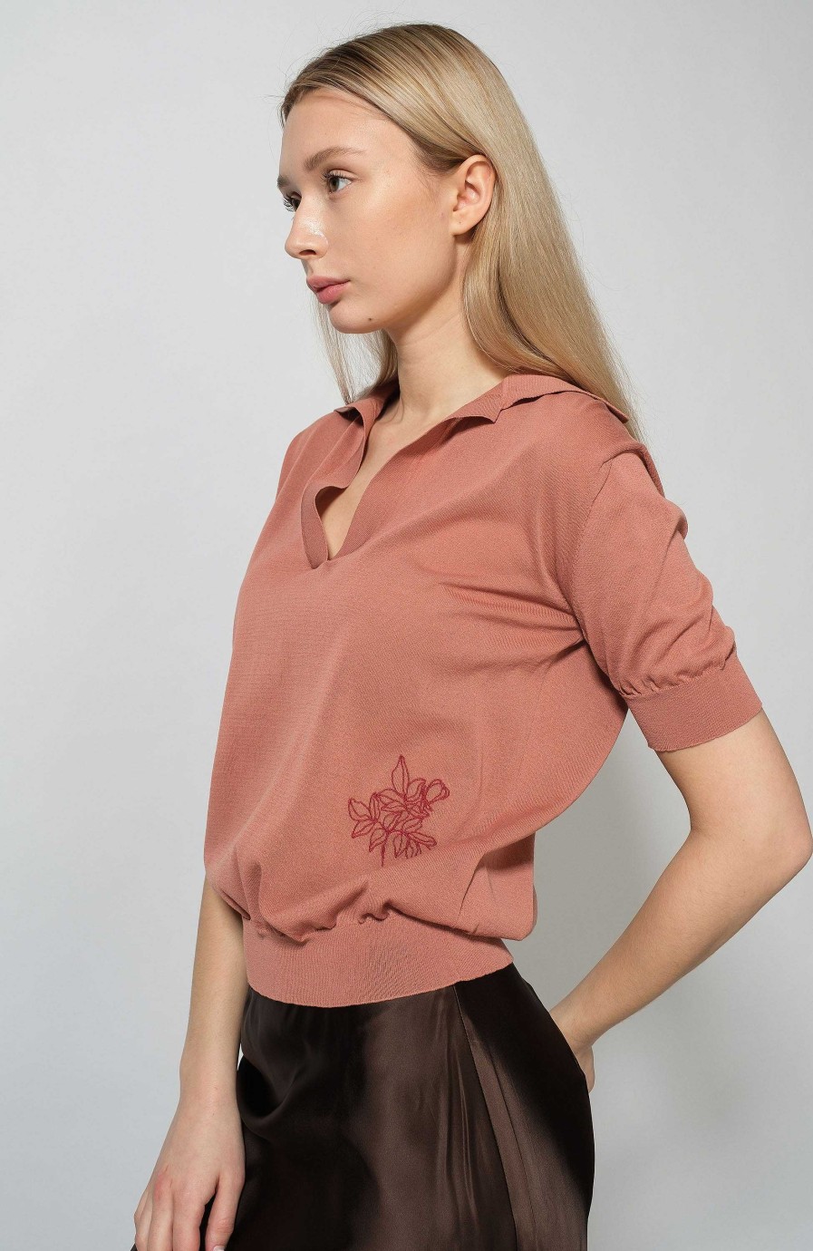 Women ERIKA CAVALLINI | Embroidered Poloneck Blouse