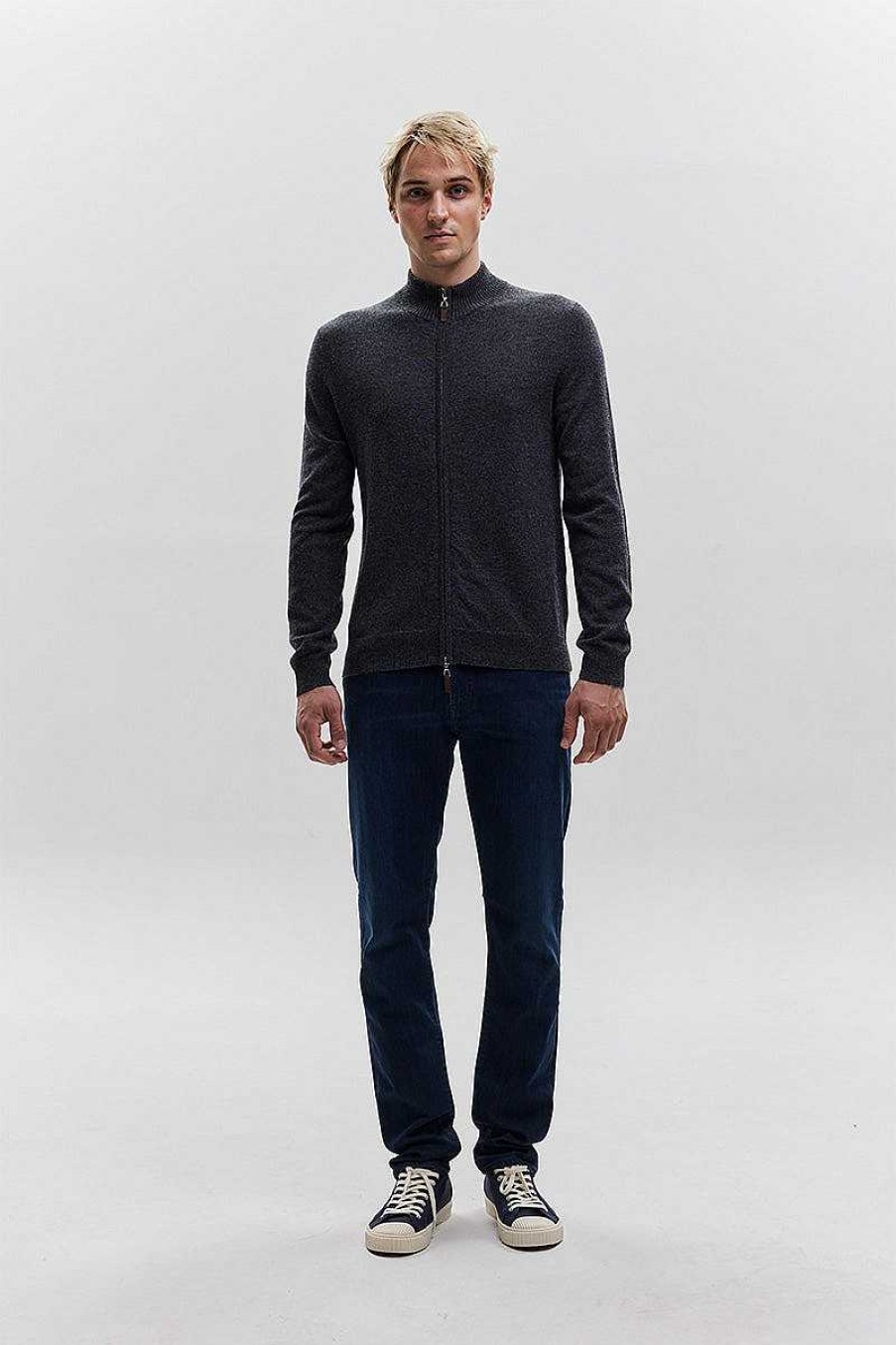 Men FTC CASHMERE | Highneck Zipped Cardigan